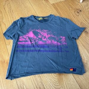 Rare Aviator Nation Distressed Boyfriend T-Shirt Size Small